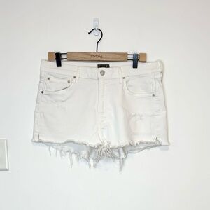 Agolde White Jean Shorts